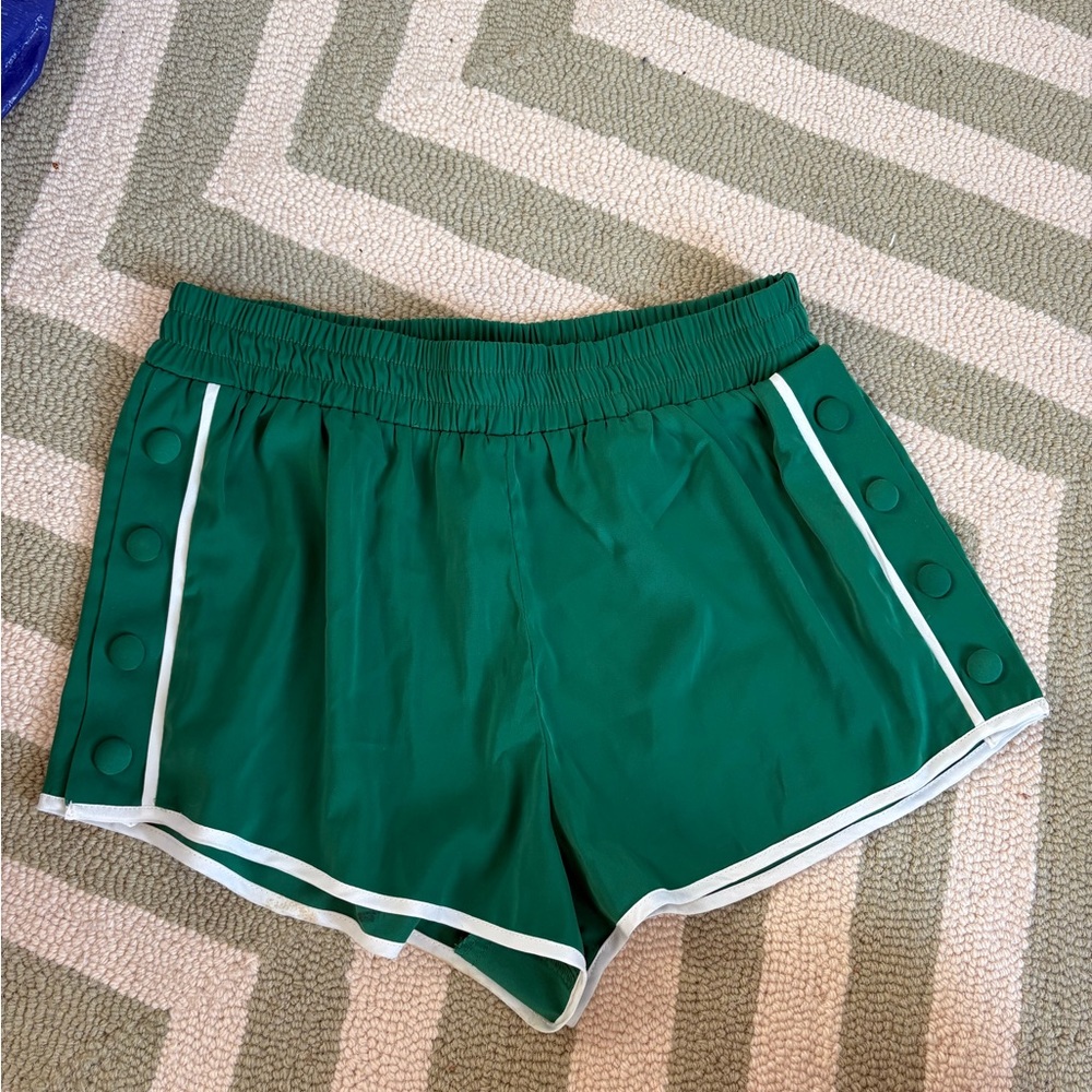 Forever 21 Green Athletic Shorts with Button Accents